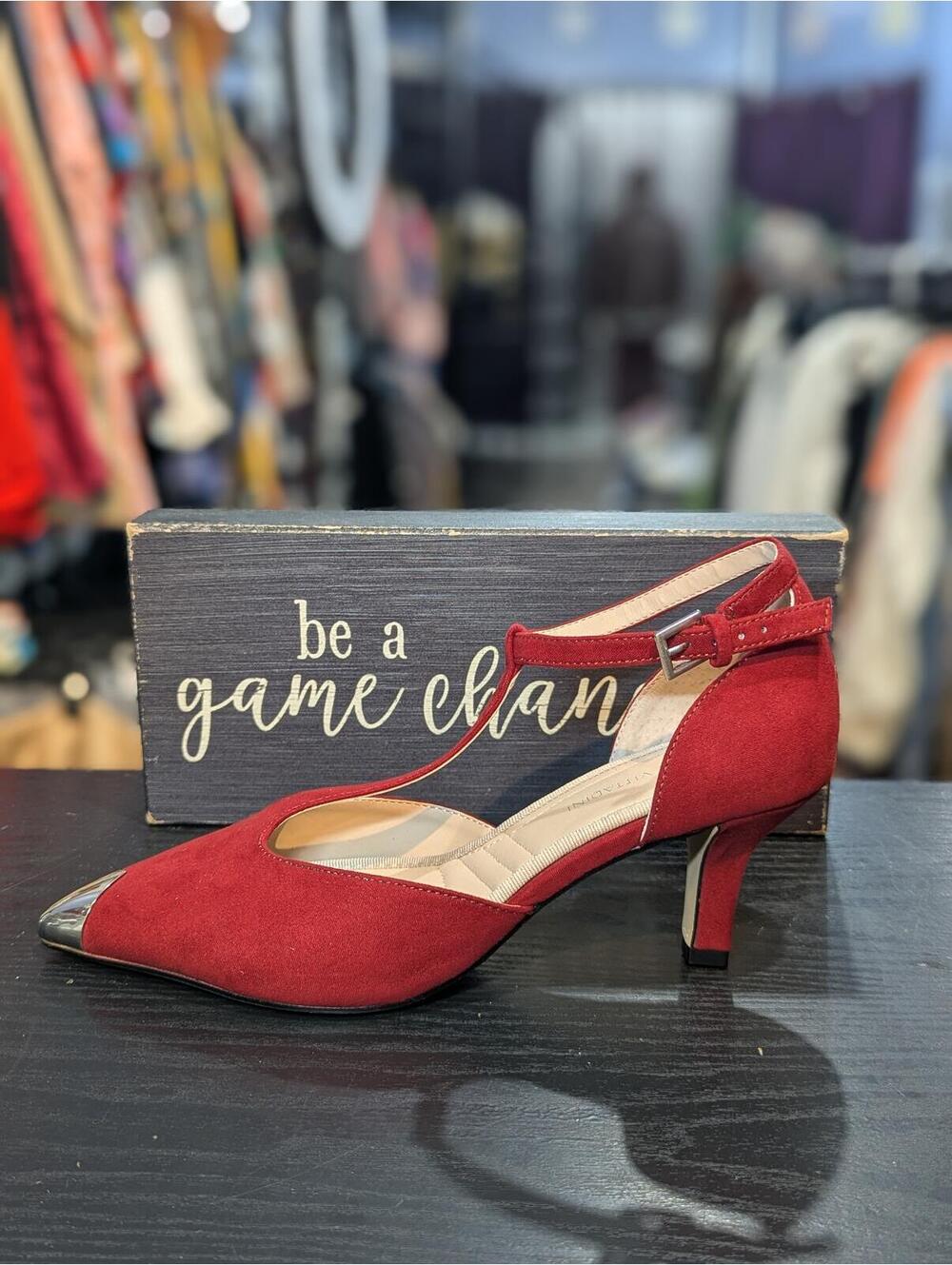 Adrienne Vittadini T-Strap Kitten Heel